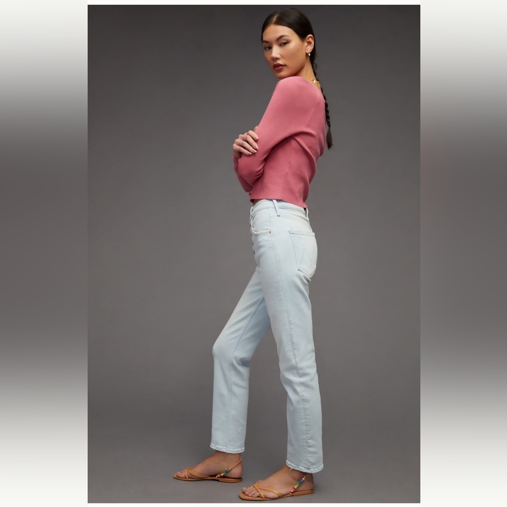 🆕 MOTHER Denim The Pixie Tomcat Ankle High Rise Jeans Pina Colada Paradise Sz 33